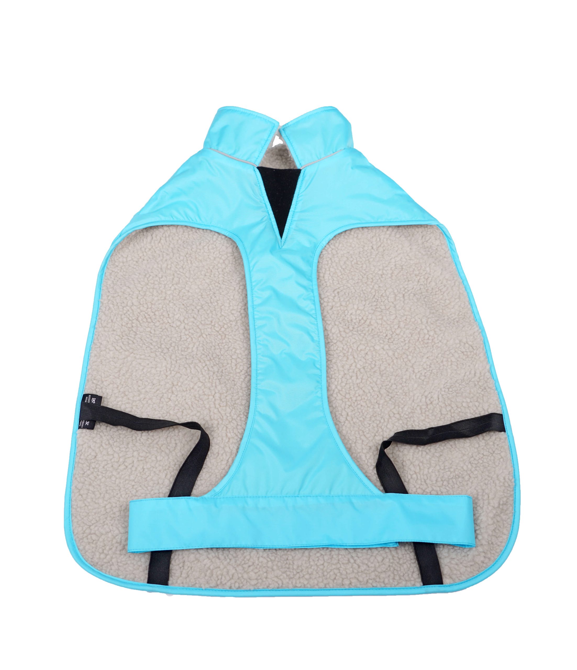 Underside of blue dog coat