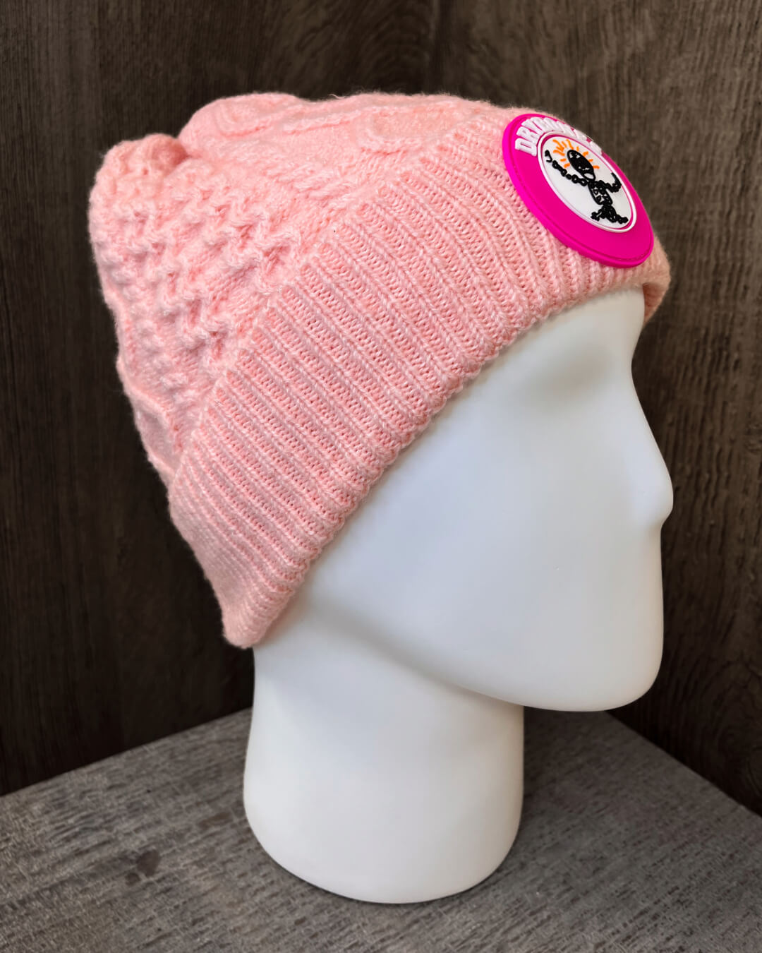 Cable Knit Pink Head